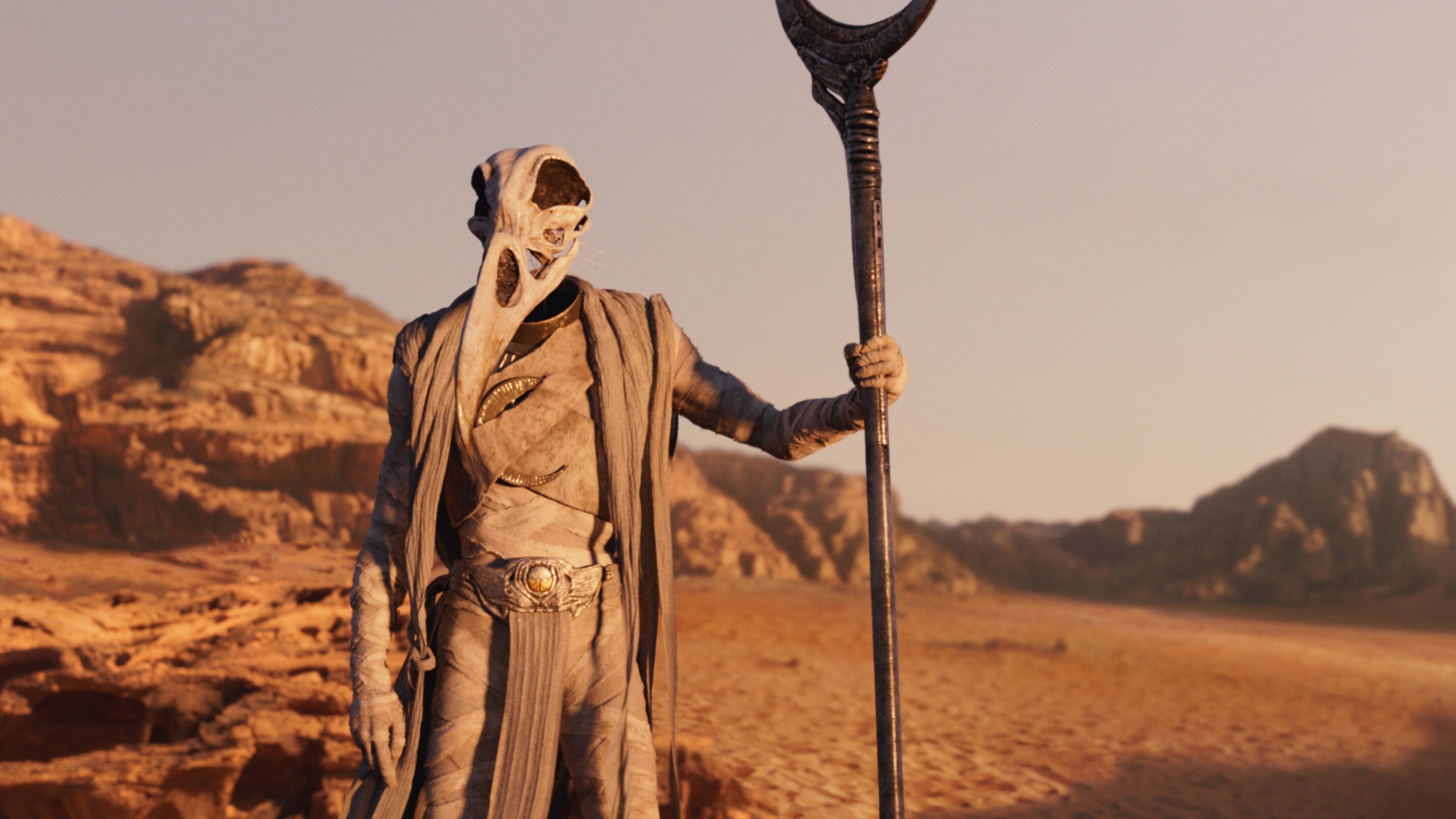 Khonshu (voiced by F. Murray Abraham) in Marvel Studios' MOON KNIGHT, exclusively on Disney+. Photo courtesy of Marvel Studios. ©Marvel Studios 2022. All Rights Reserved.