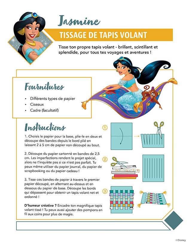 Instructions pour tisser un tapis magique à l'aide de papier kraft.