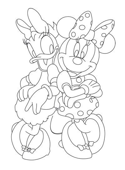 activites coloriage minnie et daisy au printemps