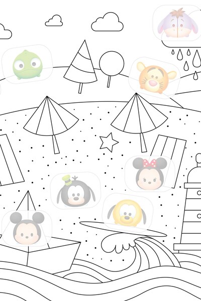 Coloriage Tsum Tsum Montagne coloriage tsum tsum montagne