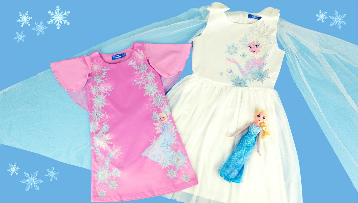 Frozen White Dress and Pink Top