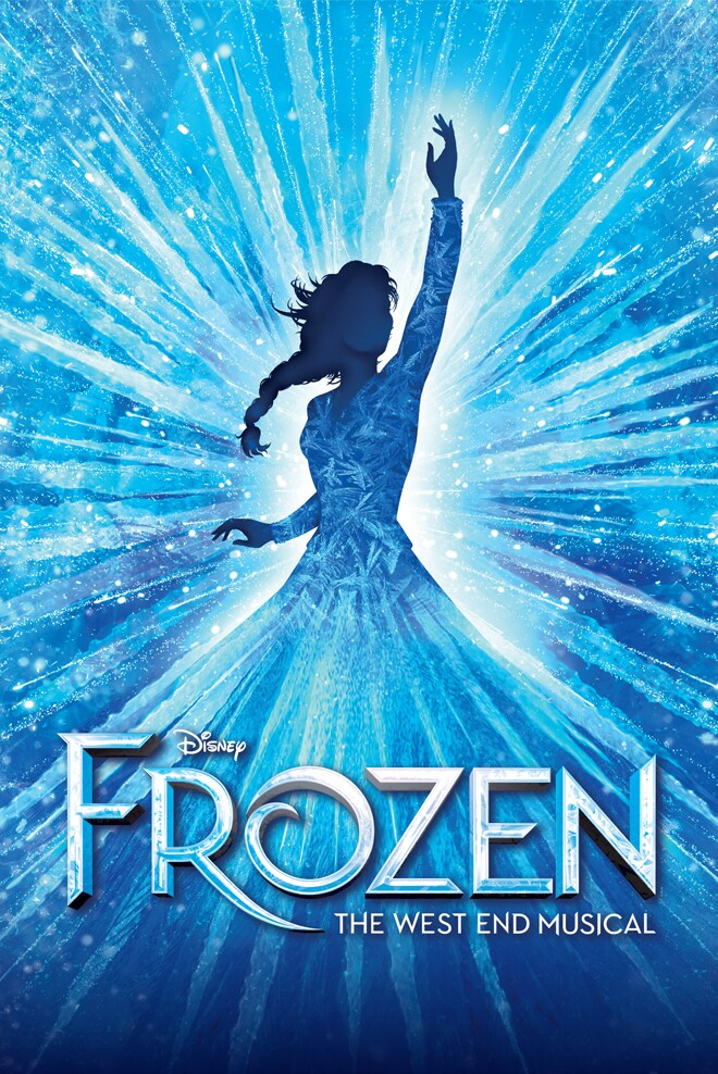 Frozen The West End musical poster with Elsa silhouette