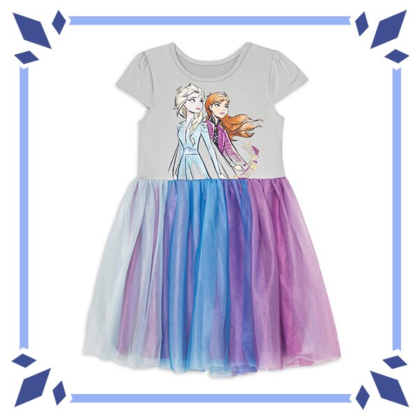 Frozen 2 Girls Anna and Elsa Graphic Tutu Dress, Sizes 4-6x