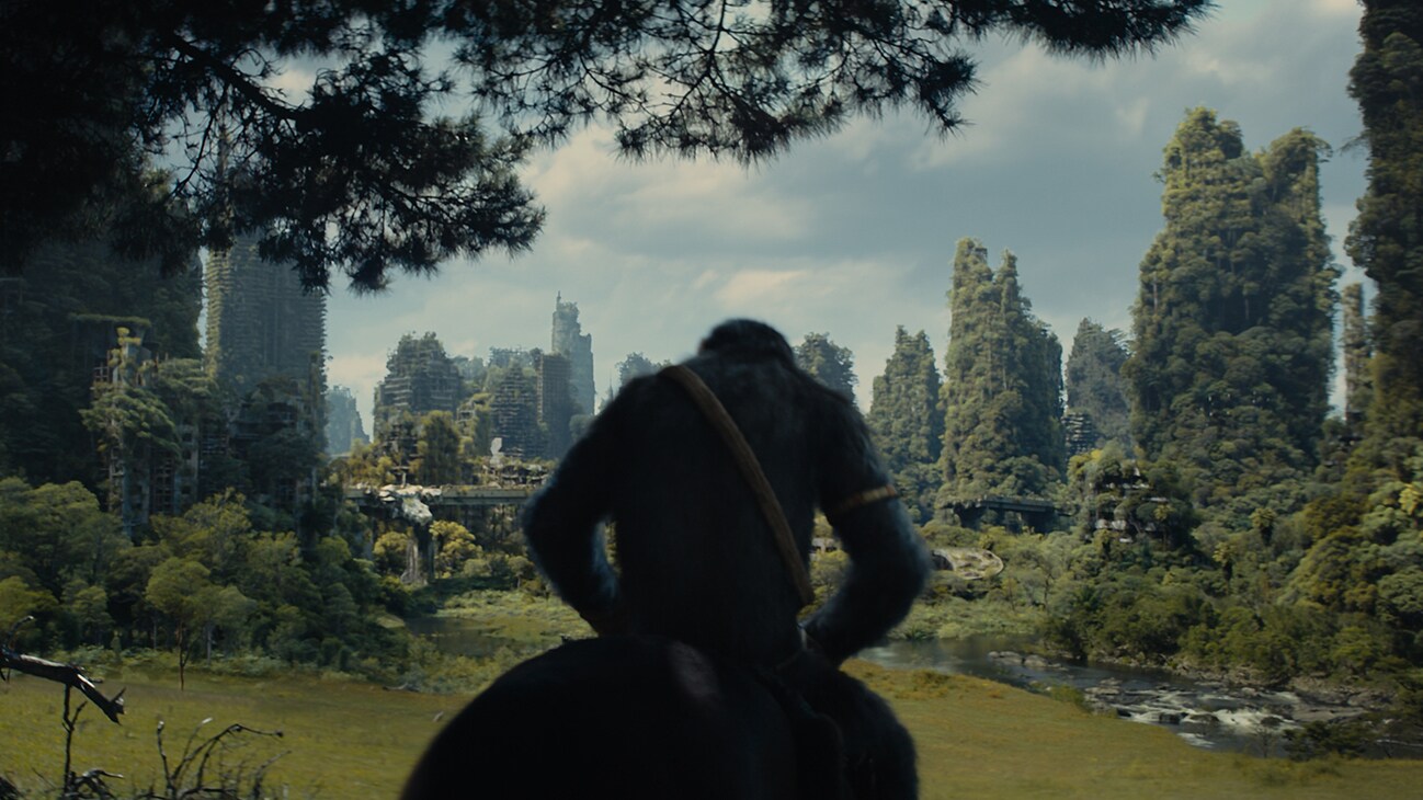 Noa (voiced by Owen Teague) in 20th Century Studios' KINGDOM OF THE PLANET OF THE APES. Photo courtesy of 20th Century Studios. © 2023 20th Century Studios. All Rights Reserved.