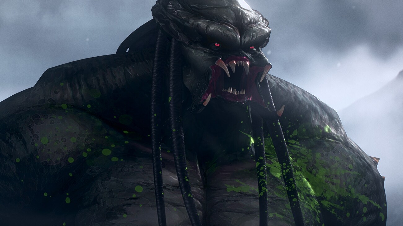 Illustrated still image of predator from 20th Century Studios' PREDATOR: KILLER OF KILLERS, exclusively on Hulu. Photo courtesy of 20th Century Studios. © 2025 20th Century Studios. All Rights Reserved.