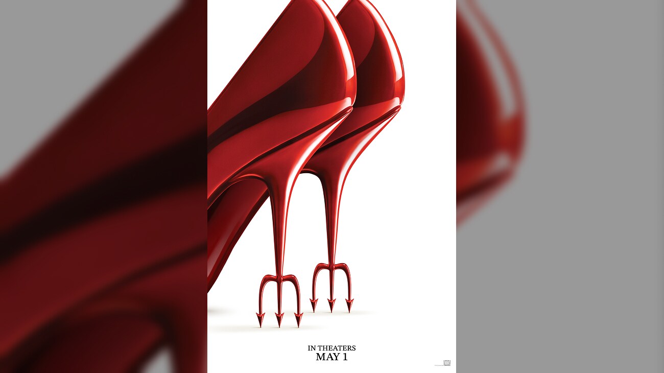 Image of two stiletto heels with pitchforks at the tips of the heels. | In theaters May 1 | movie poster