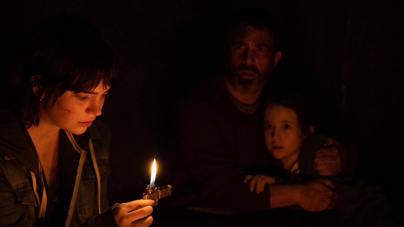 (L-R): Sophie Thatcher as Sadie Harper, Chris Messina as Will Harper, and Vivien Lyra Blair as Sawyer Harper in 20th Century Studios' THE BOOGEYMAN. Photo by Patti Perret. © 2023 20th Century Studios. All Rights Reserved.