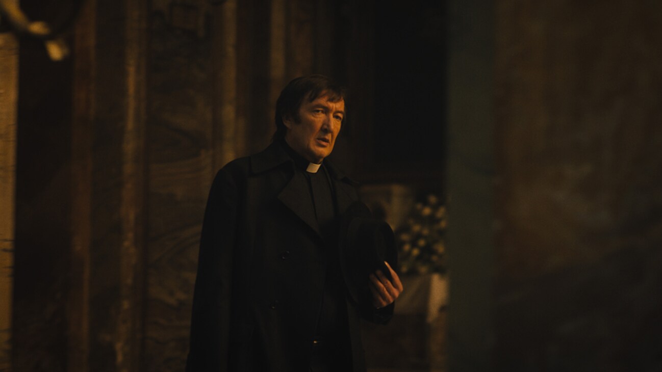 Ralph Ineson as Father Brennan in 20th Century Studios' THE FIRST OMEN. Photo courtesy of 20th Century Studios. © 2024 20th Century Studios. All Rights Reserved.