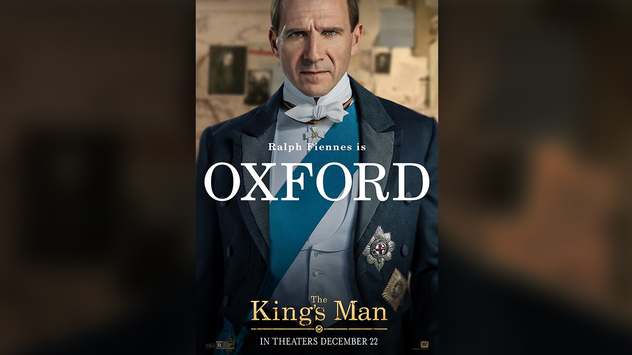 Image of actor Ralph Fiennes as Oxford from the 20th Century Studios movie The King's Man | In theaters December 22 | movie poster