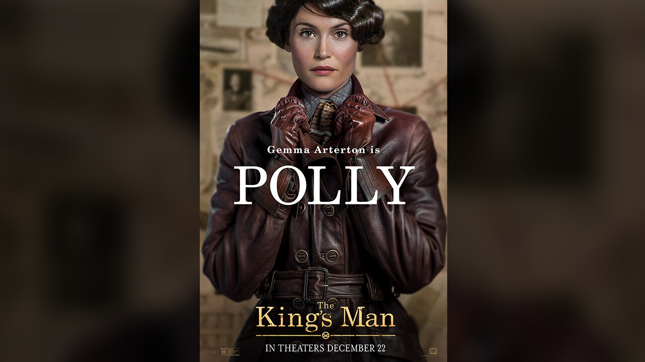 Image of actor Gemma Arterton as Polly from the 20th Century Studios movie The King's Man | In theaters December 22 | movie poster