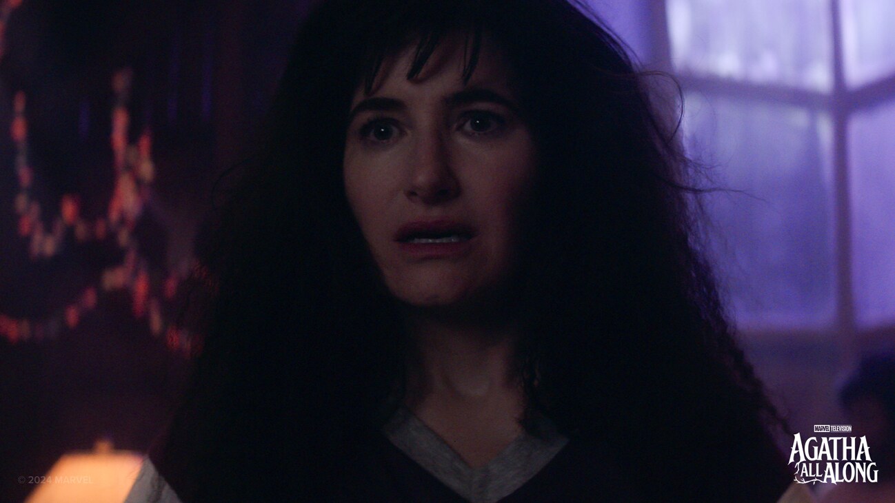 Agatha Harkness (Kathryn Hahn) in Marvel Television's AGATHA ALL ALONG, exclusively on Disney+. Photo courtesy of Marvel Television. © 2024 MARVEL.