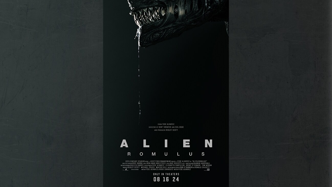 Image of the xenomorph | ALIEN: ROMULUS - © 2024 20th Century Studios. Only in theaters August 16. All Rights Reserved. | movie poster