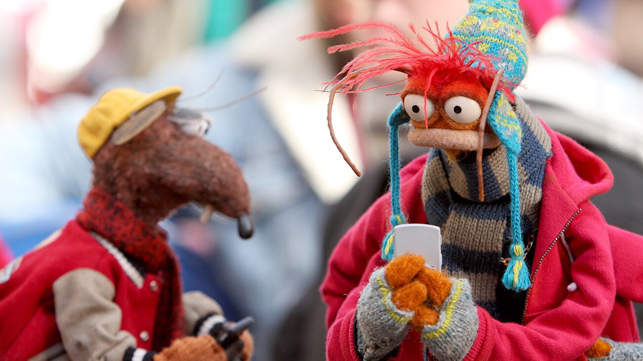 Rizzo and Pepe the King Prawn in A Muppets Christmas: Letters to Santa