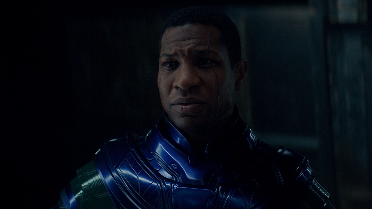 Kang The Conqueror (actor Jonathan Majors) from the film "Marvel Studios' Ant-Man and the Wasp: Quantumania".