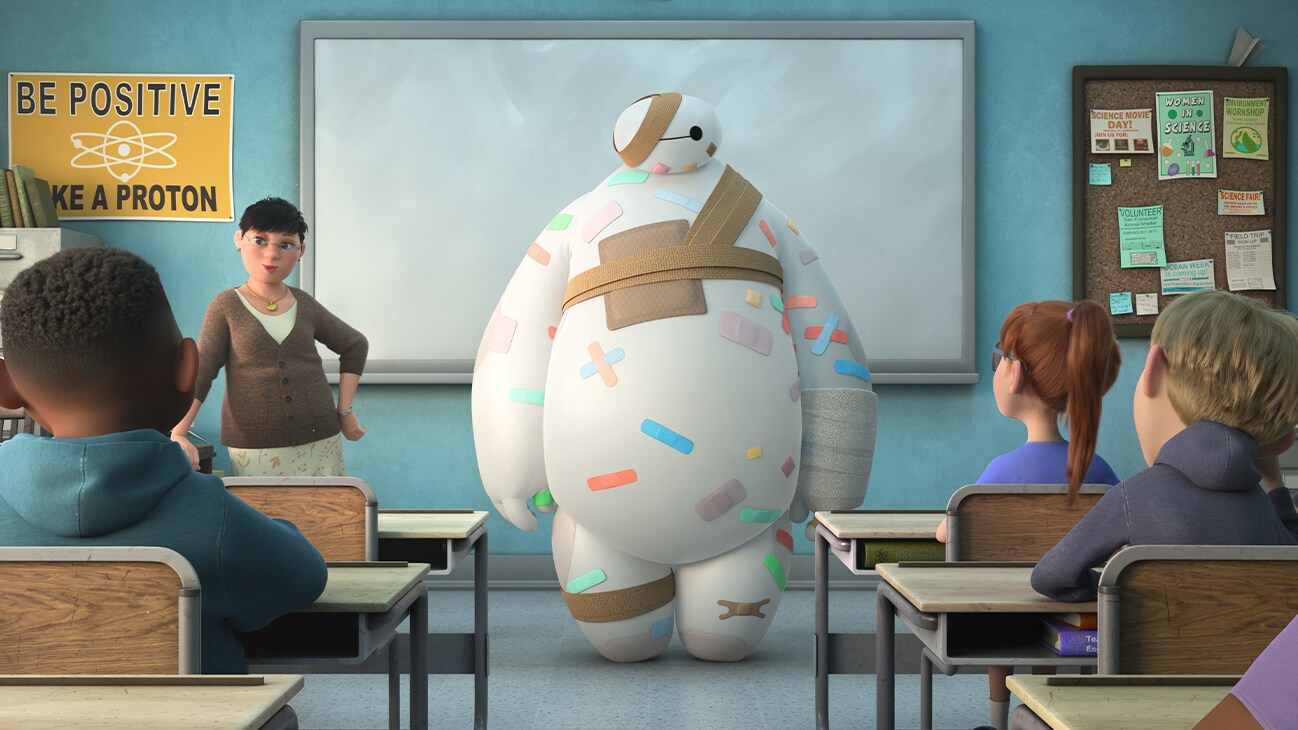 Walt Disney Animation Studios’ “Baymax!” returns to the fantastical city of San Fransokyo where the affable, inflatable, inimitable healthcare companion robot, Baymax (voice of Scott Adsit), sets out to do what he was programmed to do: help others. The series of healthcare capers introduces extraordinary characters who need Baymax’s signature approach to healing in more ways than they realize. Created by Don Hall, who helmed 2014’s Oscar®-winning film “Big Hero 6,” “Baymax!” streams exclusively on Disney+ starting June 29, 2022. © 2022 Disney. All Rights Reserved.