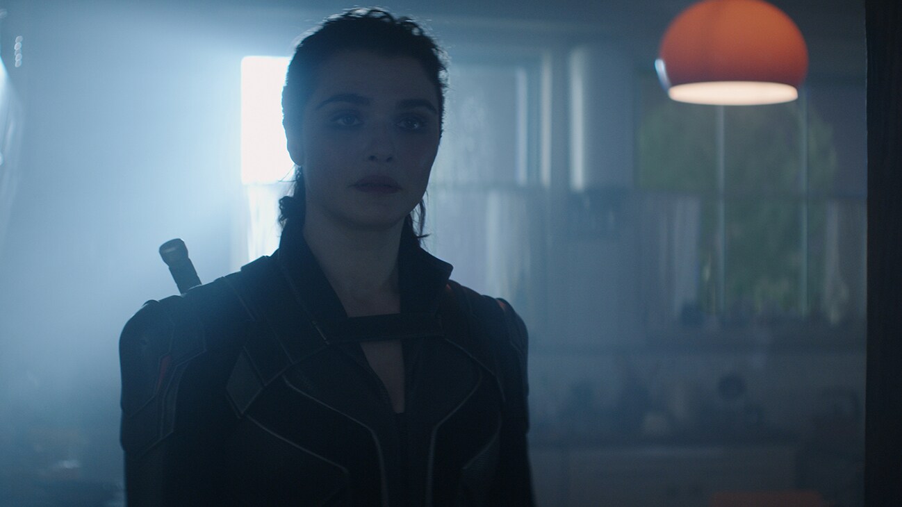 Melina (Rachel Weisz) in Marvel Studios' BLACK WIDOW, in theaters and on Disney+ with Premier Access. Photo courtesy of Marvel Studios. ©Marvel Studios 2021. All Rights Reserved.