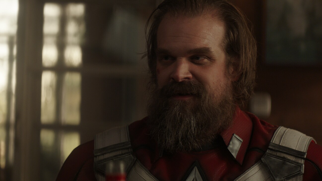 Alexei (David Harbour) in Marvel Studios' BLACK WIDOW, in theaters and on Disney+ with Premier Access. Photo courtesy of Marvel Studios. ©Marvel Studios 2021. All Rights Reserved.