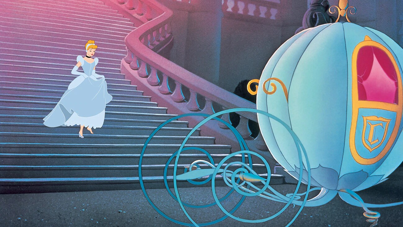 Cinderella leaving the ball at midnight.
