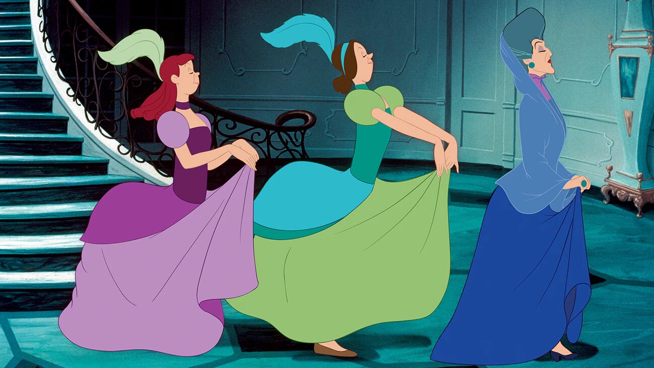 Lady Tremaine and the step sisters on their way to the ball.