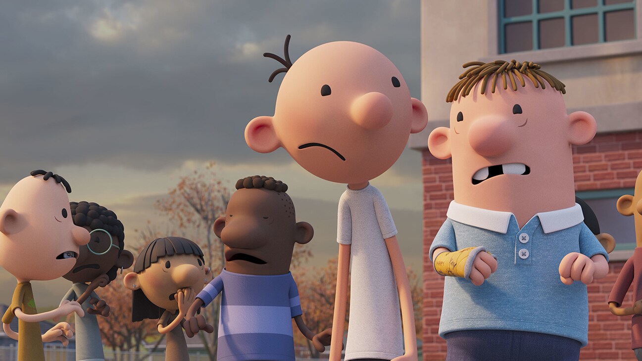 Greg (voiced by Brady Noon) and Rowley (voiced by Ethan William Childress) in DIARY OF A WIMPY KID, exclusively on Disney+. © 2021 Disney Enterprises, Inc. All Rights Reserved.