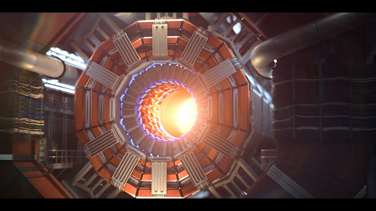 Image of a glowing reactor from the Disney+ Original series "Parallels".