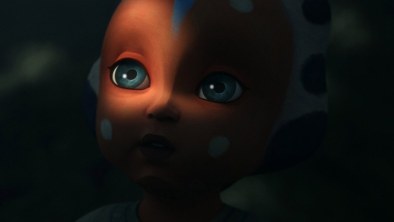 Animated image of a very young Ahsoka Tano from the Disney+ Original series, "Star Wars: Tales of the Jedi".