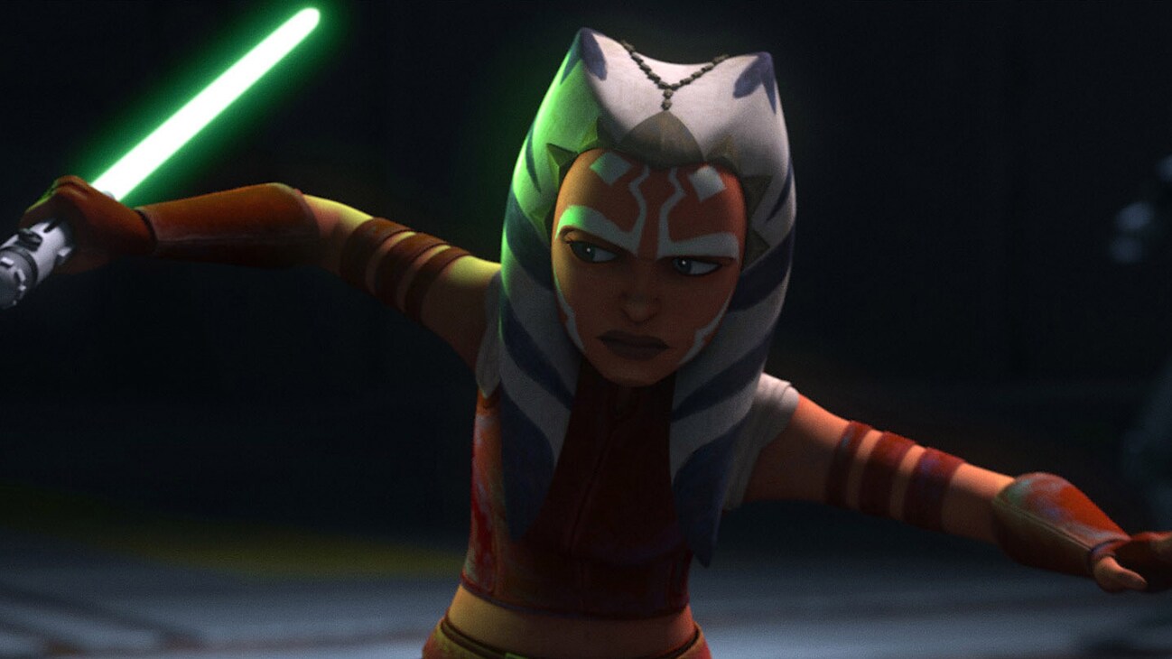 Animated image of a young Ahsoka Tano from the Disney+ Original series, "Star Wars: Tales of the Jedi".
