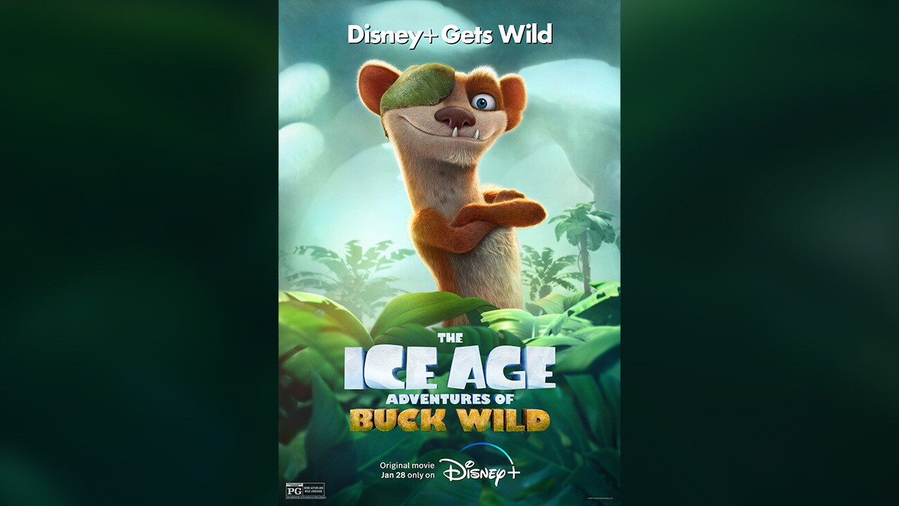 Disney+ Gets Wild | Image of the character Buck from the Disney+ Original movie The Ice Age Adventures of Buck Wild | Original movie Jan. 28 only on Disney+ | Rated PG