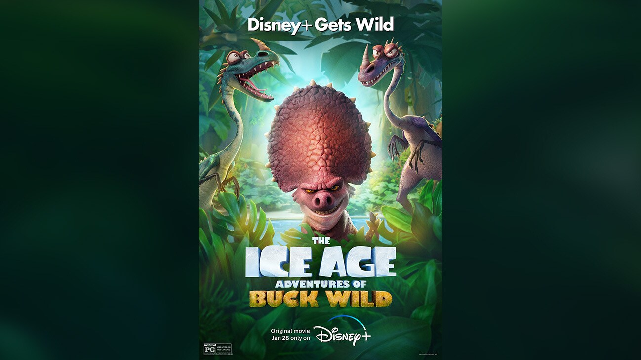 Disney+ Gets Wild | Image of the villains characters from the Disney+ Original movie The Ice Age Adventures of Buck Wild | Original movie Jan. 28 only on Disney+ | Rated PG