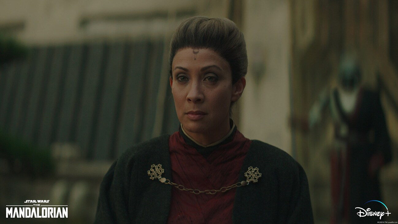 Diana Lee Inosanto is The Magistrate in Lucasfilm's THE MANDALORIAN, season two, exclusively on Disney+. © 2020 Lucasfilm Ltd. & ™. All Rights Reserved.