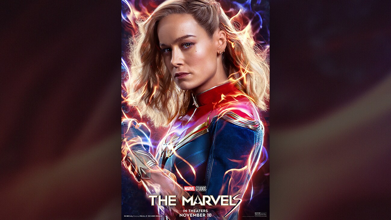 Captain Marvel | Marvel Studios | The Marvels | In theaters November 10 | Rated PG-13 | movie poster