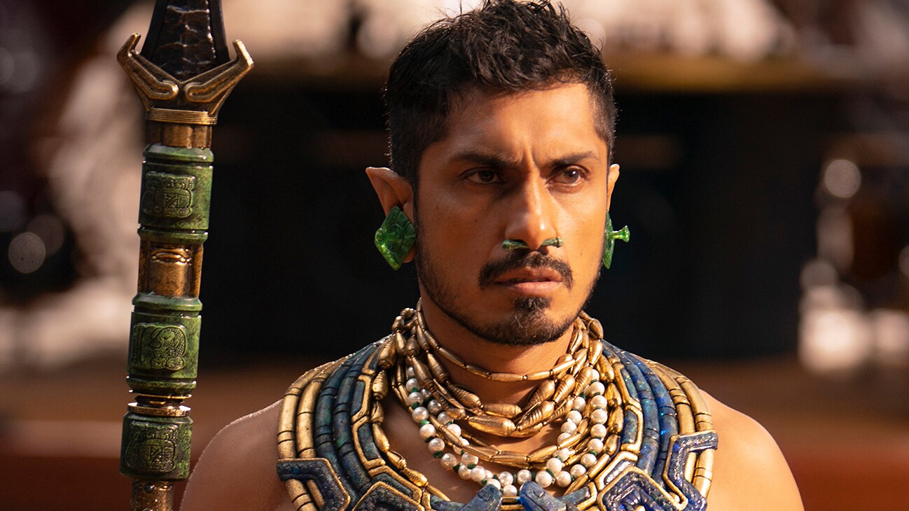 Image of actor Tenoch Huerta Mejía as Namor, from the film, Marvel Studios' Black Panther: Wakanda Forever.