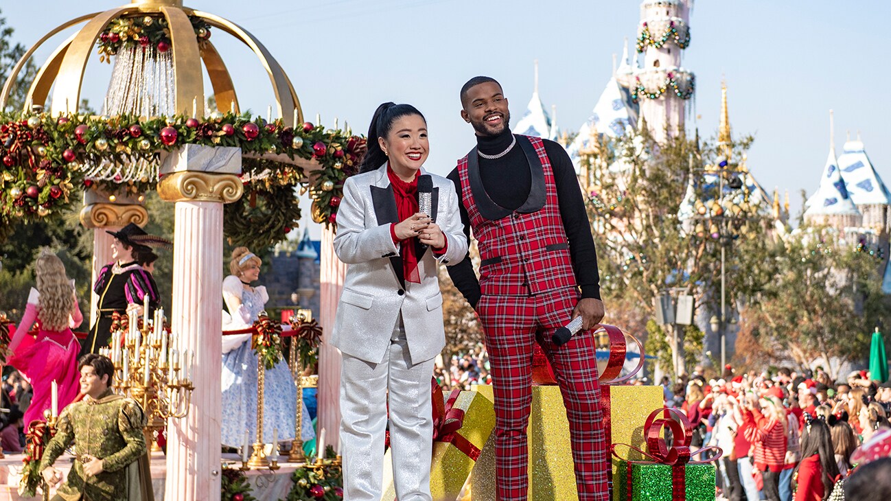 Hosts Sherry Cola and Trevor Jackson - Derek Hough and Julianne Hough return to host the “Disney Parks Magical Christmas Day Parade,” (Christmas Morning at 10e/9c/p on ABC. Stream next day on Hulu.) from Walt Disney World Resort, alongside Freeform’s Trevor Jackson (“grown-ish”) and Sherry Cola (“Good Trouble”) from the Disneyland Resort, for the return of the beloved tradition of the Christmas morning parade. (Disney/Chloe Rice)