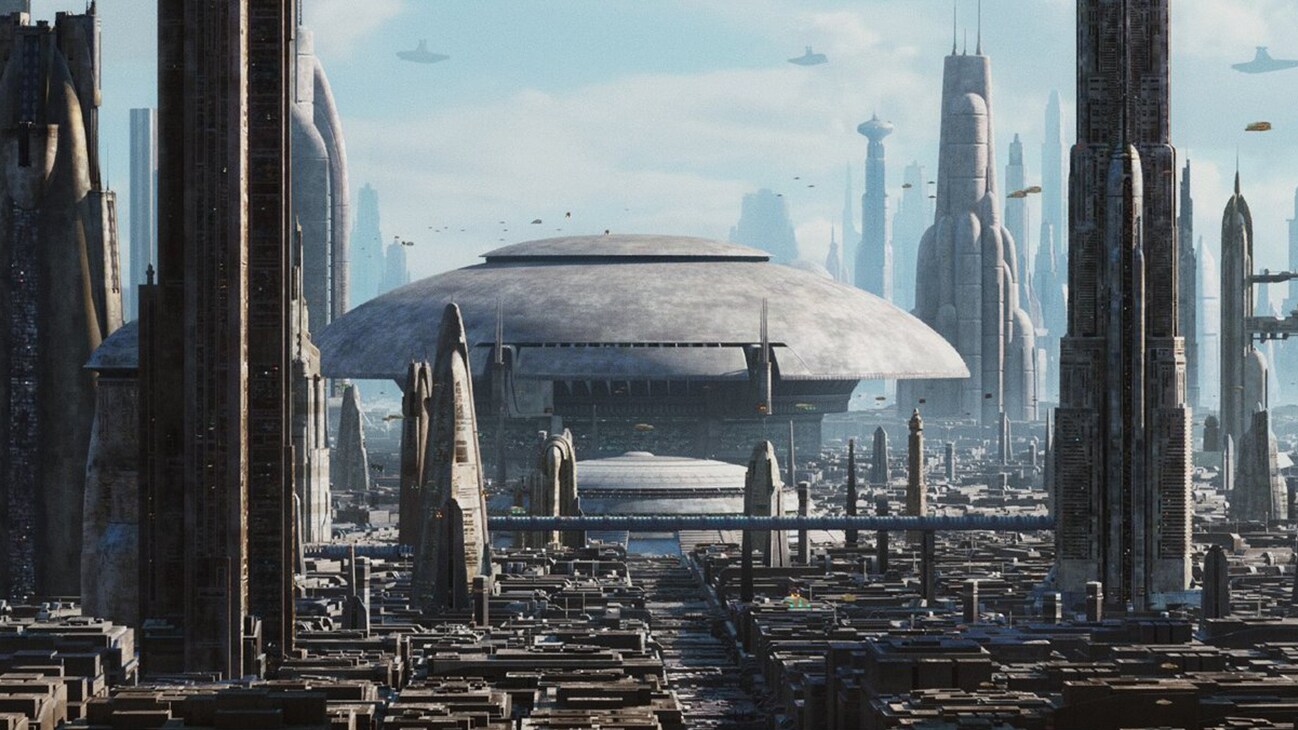 The Coruscant Senate Building in the Disney+ Original series, Star Wars: The Bad Batch.