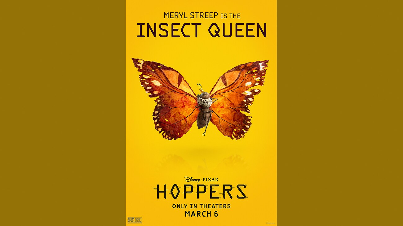 Meryl Streep is the Insect Queen | Disney•Pixar | Hoppers | Only in theaters March 6 | Rated PG | movie post