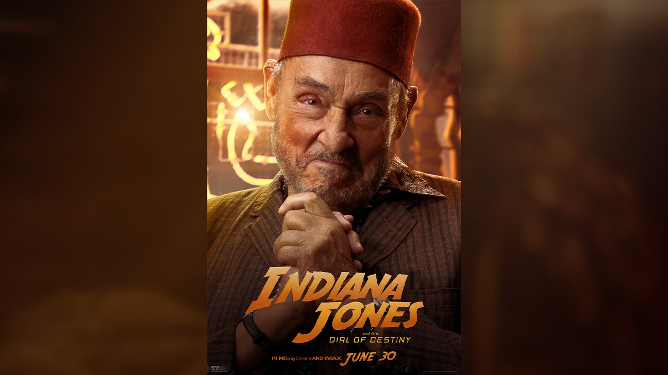 Sallah (actor John Rhys-Davies) | Indiana Jones and the Dial of Destiny | In Dolby Cinema and IMAX June 30 | Rated PG-13 | movie poster