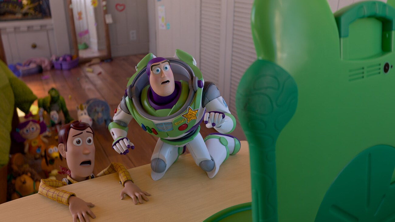 Woody and Buzz Lightyear in Disney and Pixar's TOY STORY 5. Photo courtesy of Pixar. © 2026 Disney/Pixar. All Rights Reserved.