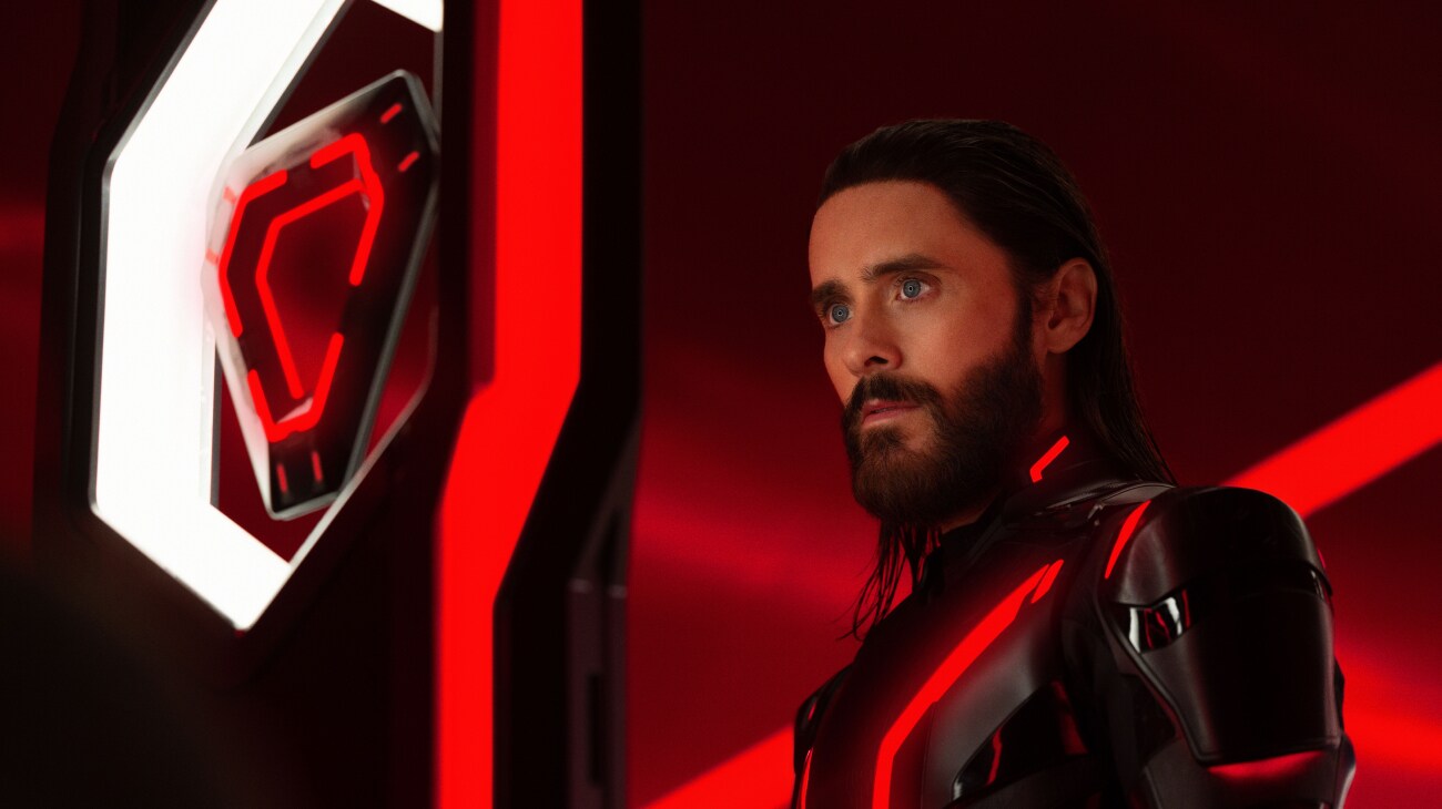 Jared Leto as Ares in Disney's TRON: ARES. Photo by Leah Gallo. © 2025 Disney Enterprises, Inc. All Rights Reserved.