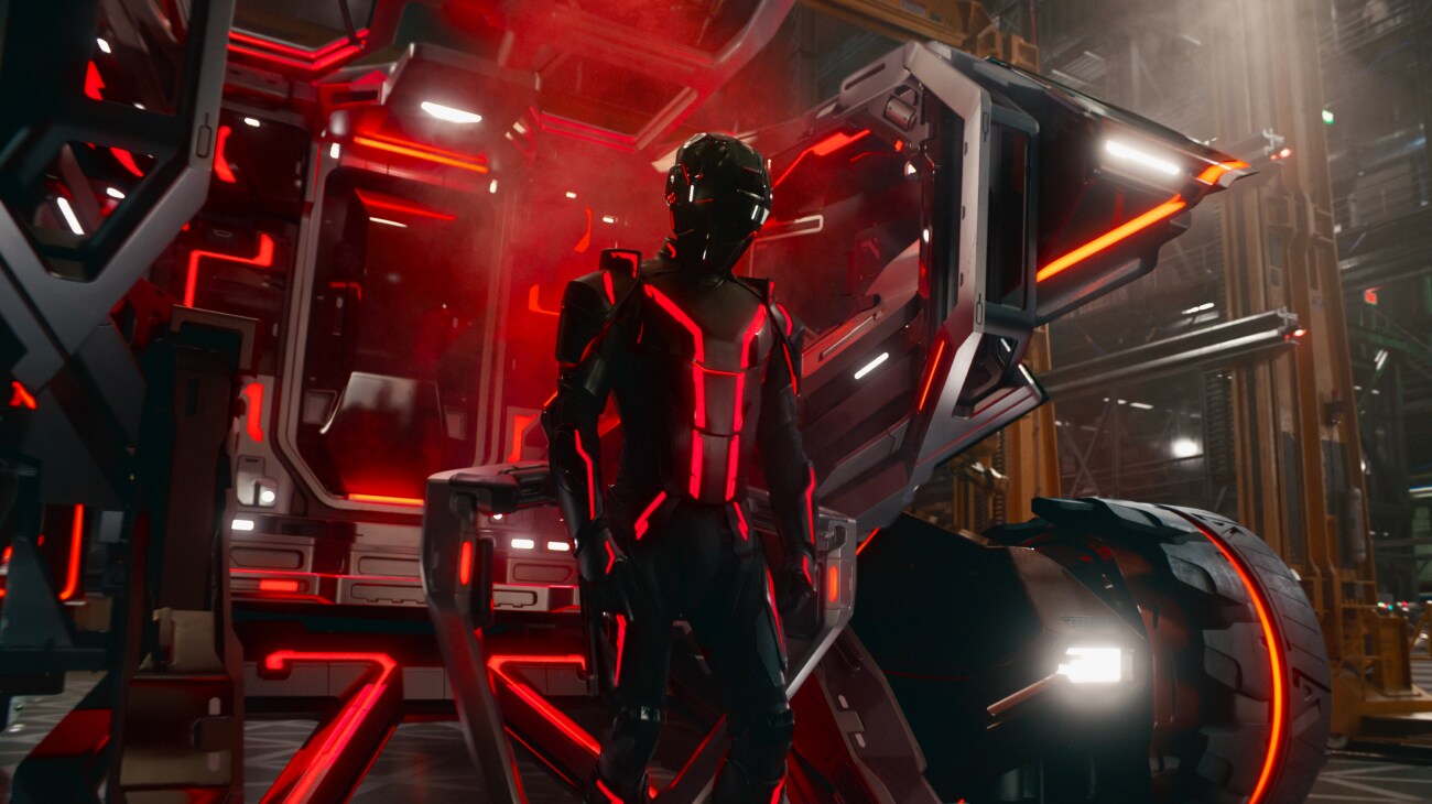 Jared Leto as Ares in Disney's TRON: ARES. Photo Courtesey of Disney. © 2024 Disney Enterprises, Inc. All Rights Reserved.
