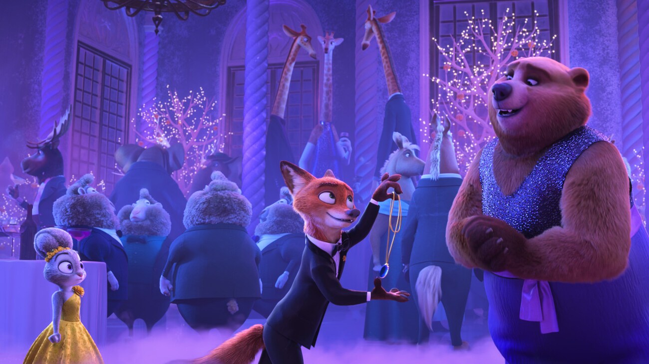 [L-R] Judy Hopps (voiced by Ginnifer Goodwin), Nick Wilde (voiced by Jason Bateman), and the Bearoness (voiced by Yvette Nicole Brown) in Walt Disney Animation Studios' "Zootopia 2." From the Oscar®-winning team of Disney Animation chief creative officer Jared Bush and Byron Howard (directors) and Yvett Merino (producer), “Zootopia 2” opens in theaters Nov. 26. © 2025 Disney Enterprises, Inc. All Rights Reserved.