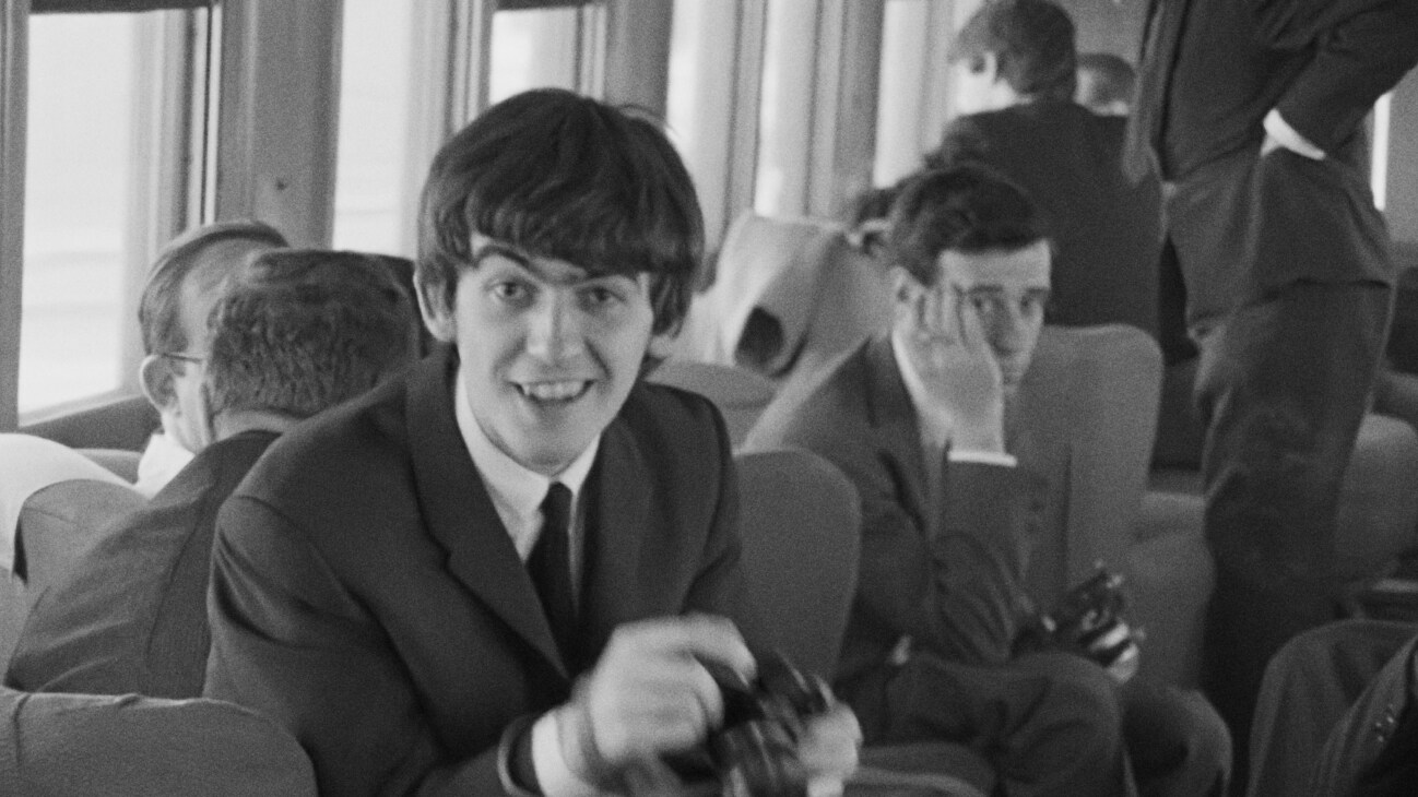 George Harrison in Disney's BEATLES '64. © 2024 Apple Corps, Ltd. All Rights Reserved.