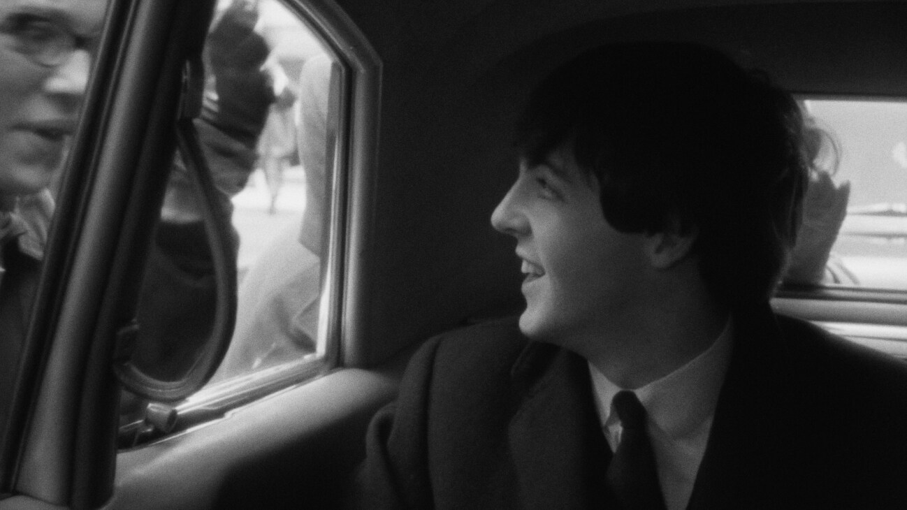 Paul McCartney in Disney's BEATLES '64. © 2024 Apple Corps, Ltd. All Rights Reserved.