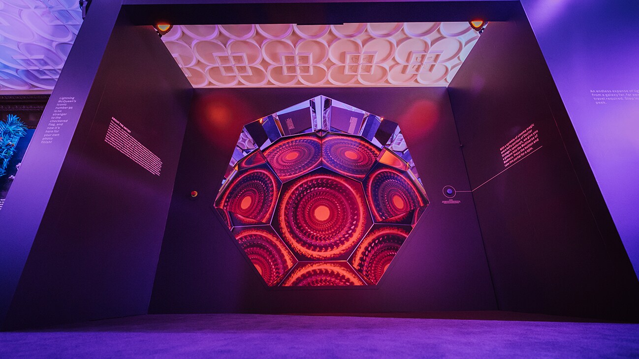 Image of the "Doctor Strange in the Multiverse of Madness" kaleidoscope wall at the #DisneyPlusIRL experience.