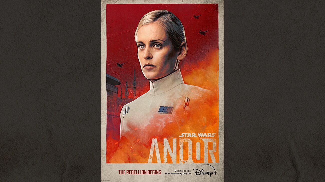 Image of ISB supervisor, Dedra Meero.  | Star Wars: Andor | The Rebellion begins | Original series now streaming only on Disney+ | movie poster