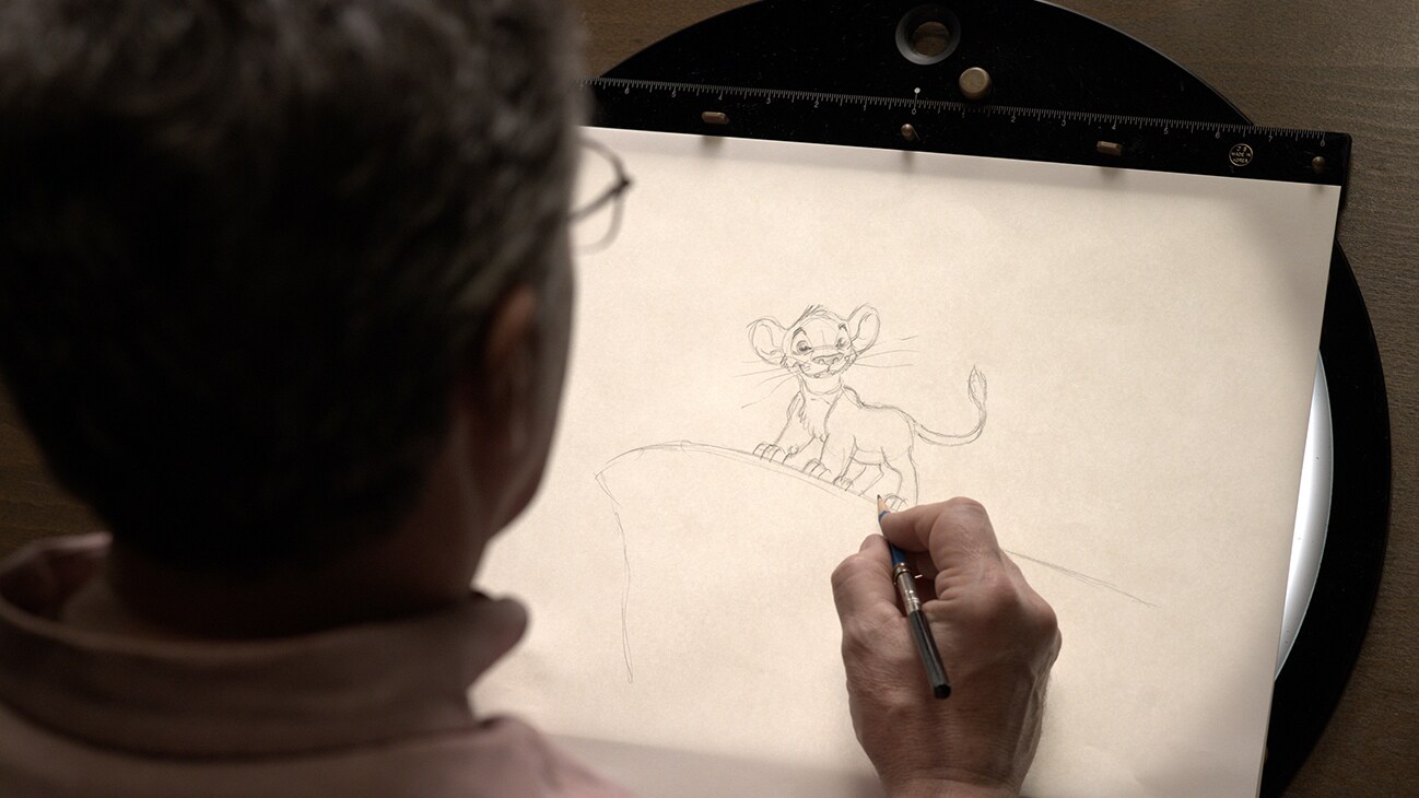 In his over 40 years with Disney, Mark Henn has been the Supervising Animator of Ariel, Belle, Jasmine, Tiana, Mulan, young Simba and more. In this episode of Sketchbook, Mark revisits the character young Simba. (Disney/Richard Harbaugh