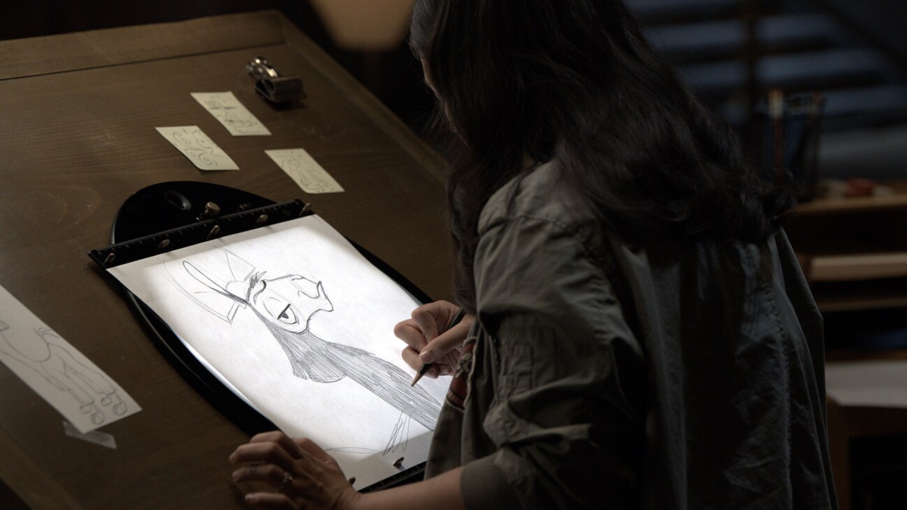 Growing up in San Francisco, Story Artist Gabby Capili's parents wanted her to become a doctor or lawyer, but she had dreams of becoming an artist. In this episode of Sketchbook, Gabby draws "Kuzco" from The Emperor's New Groove, a character she has loved since she was a kid. (Disney/Richard Harbaugh)