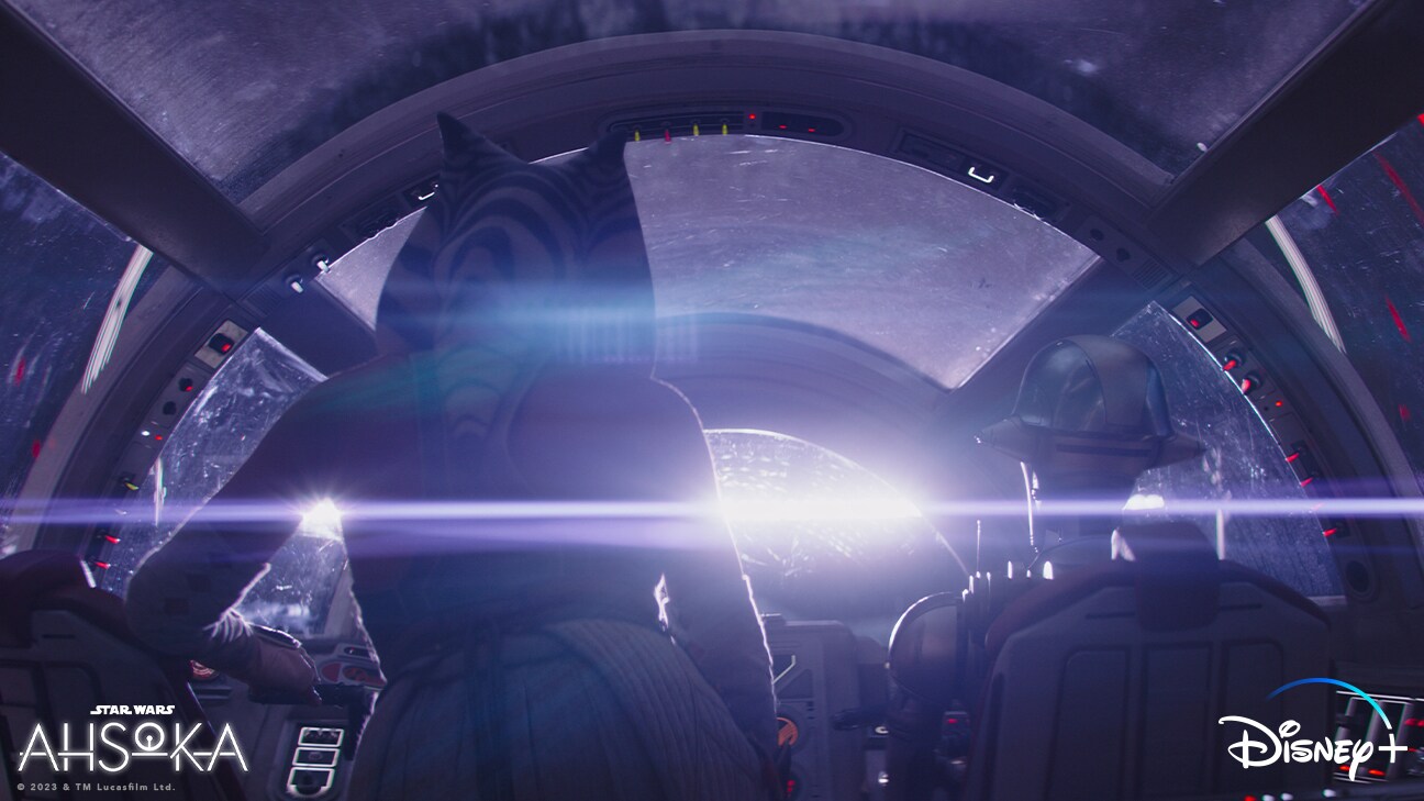 (L-R): Ahsoka Tano (Rosario Dawson) and Huyang (David Tennant) in Lucasfilm's STAR WARS: AHSOKA, exclusively on Disney+. ©2023 Lucasfilm Ltd. & TM. All Rights Reserved.