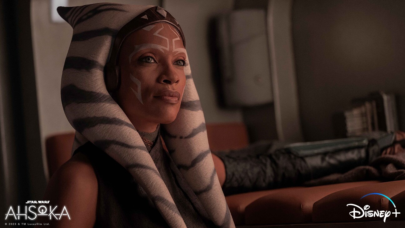 Ahsoka Tano (Rosario Dawson) in Lucasfilm's STAR WARS: AHSOKA, exclusively on Disney+. ©2023 Lucasfilm Ltd. & TM. All Rights Reserved.	