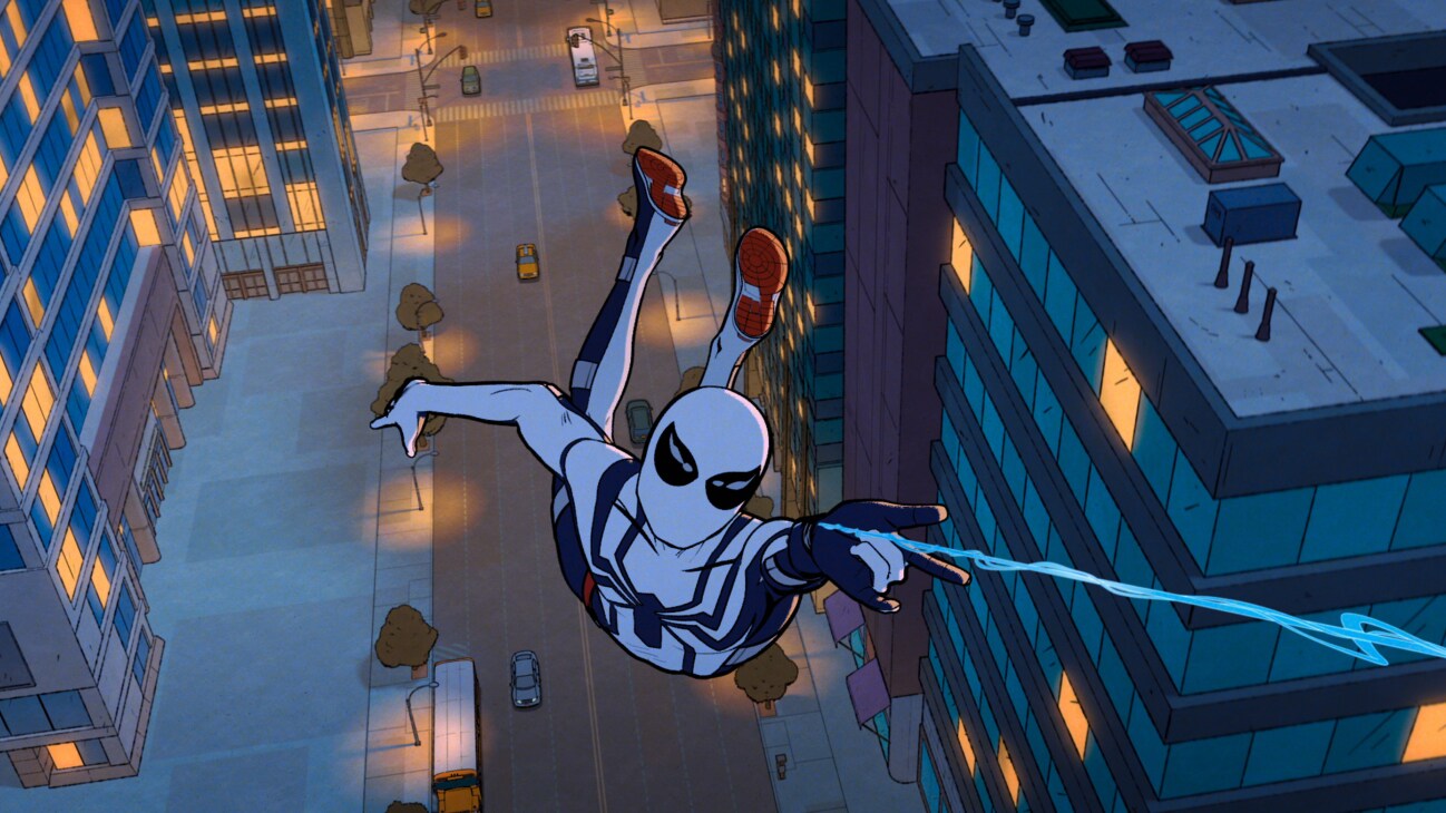 Peter Parker/Spider-Man (Hudson Thames) in Marvel Animation's YOUR FRIENDLY NEIGHBORHOOD SPIDER-MAN, exclusively on Disney+. Photo courtesy of Marvel Animation. © 2024 MARVEL. All Rights Reserved.