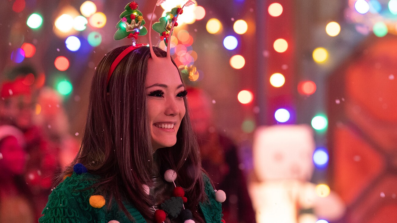 Pom Klementieff as Mantis in Marvel Studios' The Guardians of the Galaxy: Holiday Special, exclusively on Disney+. Photo by Jessica Miglio. © 2022 MARVEL.